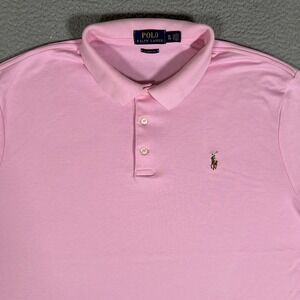 Ralph Lauren Shirt Mens XL Pink Golf Polo 100% Cotton Pony Logo Casual Preppy